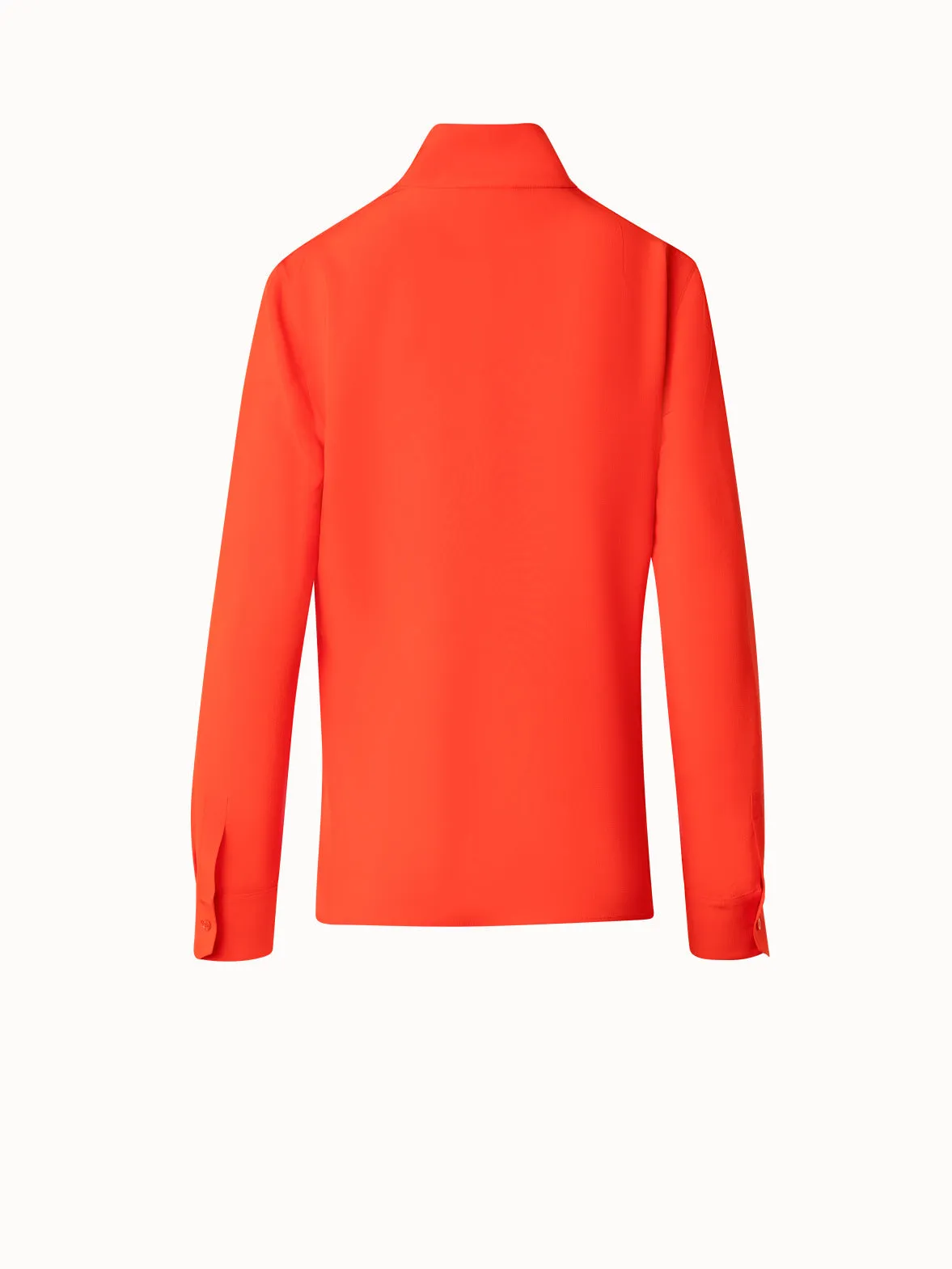 Mock Neck Silk Blouse