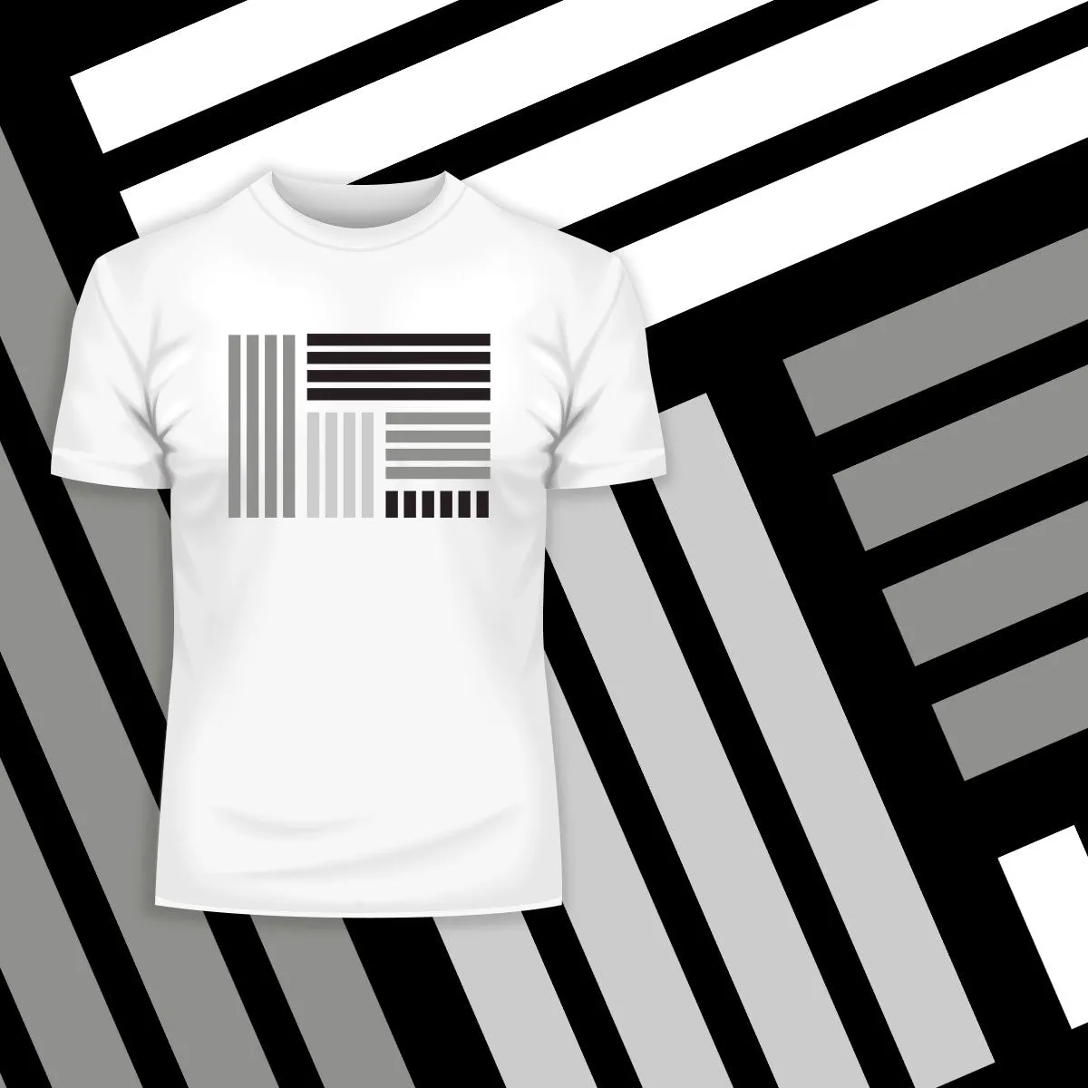 Modern Geometric Elements - Line Dots & Shapes Printed t-shirts Unisex Sample 15