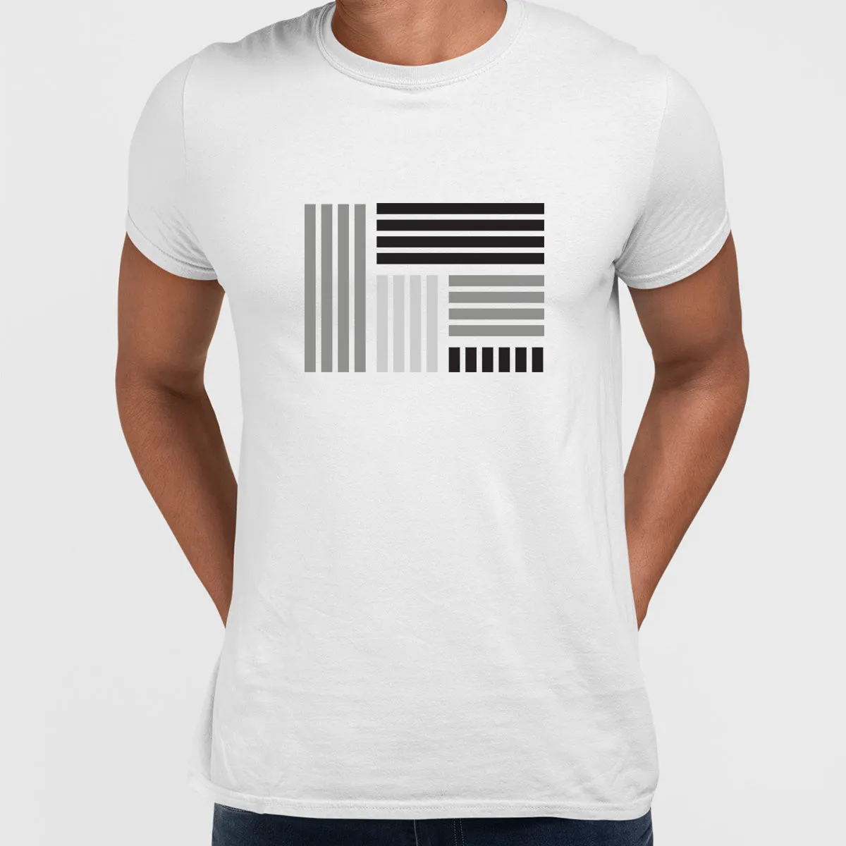Modern Geometric Elements - Line Dots & Shapes Printed t-shirts Unisex Sample 15