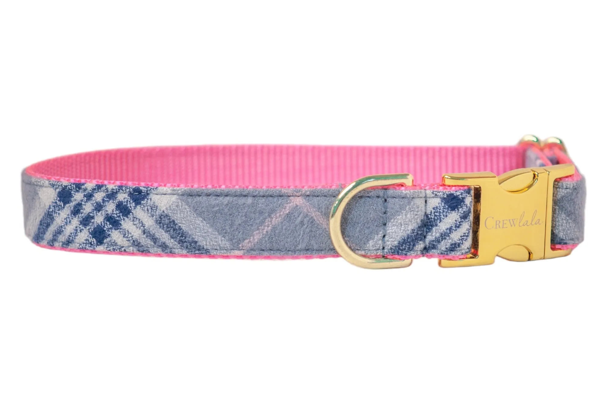 Morning Mist Flannel Belle Bow Dog Collar