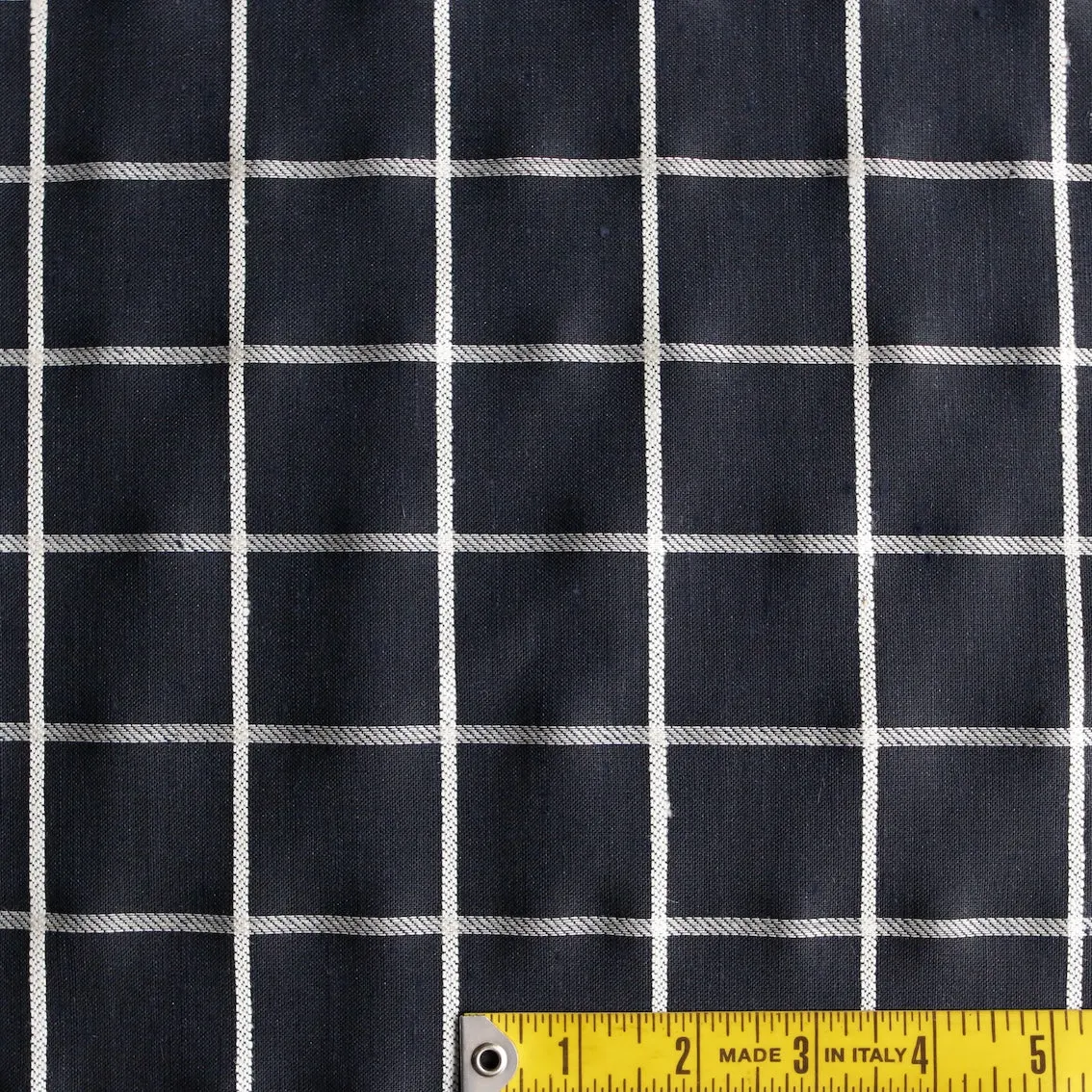 Navy Biella Check Cotton/Viscose/Linen