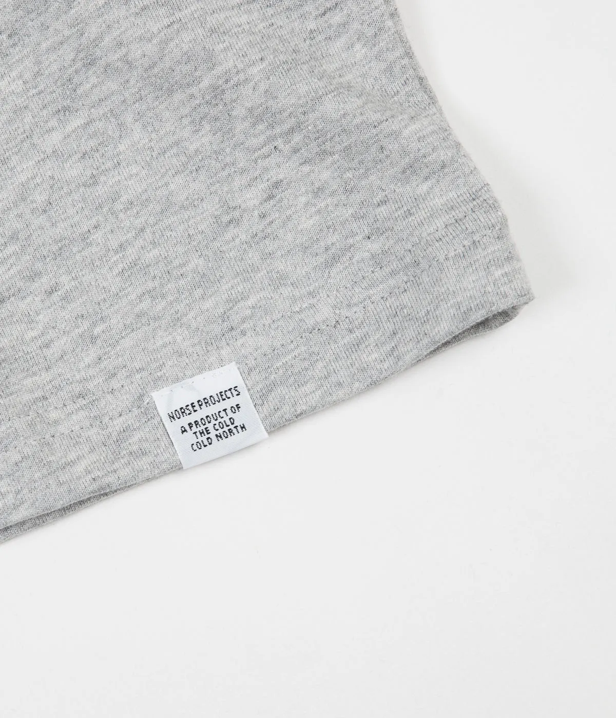 Norse Projects Niels Coordinates Logo T-Shirt - Light Grey Melange