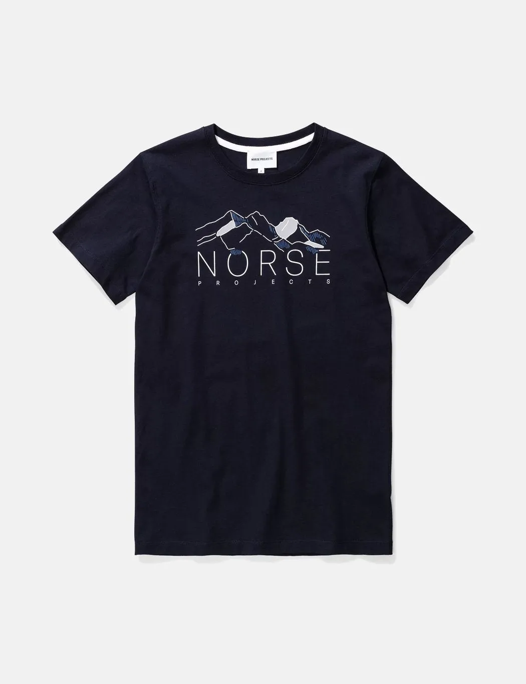 Norse Projects Niels Mountains T-Shirt - Dark Navy Blue