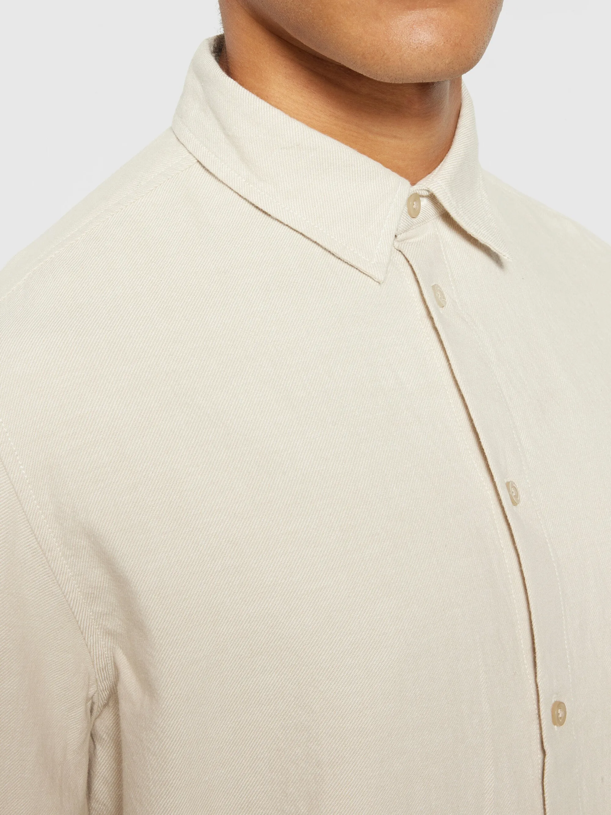 Organic Cotton Flannel Shirt GOTS - Light feather gray