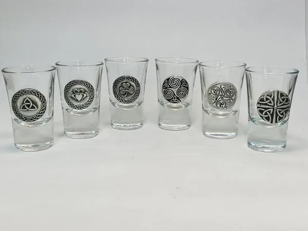 Pewter and Glass Shot Glasses (Assorted Styles)