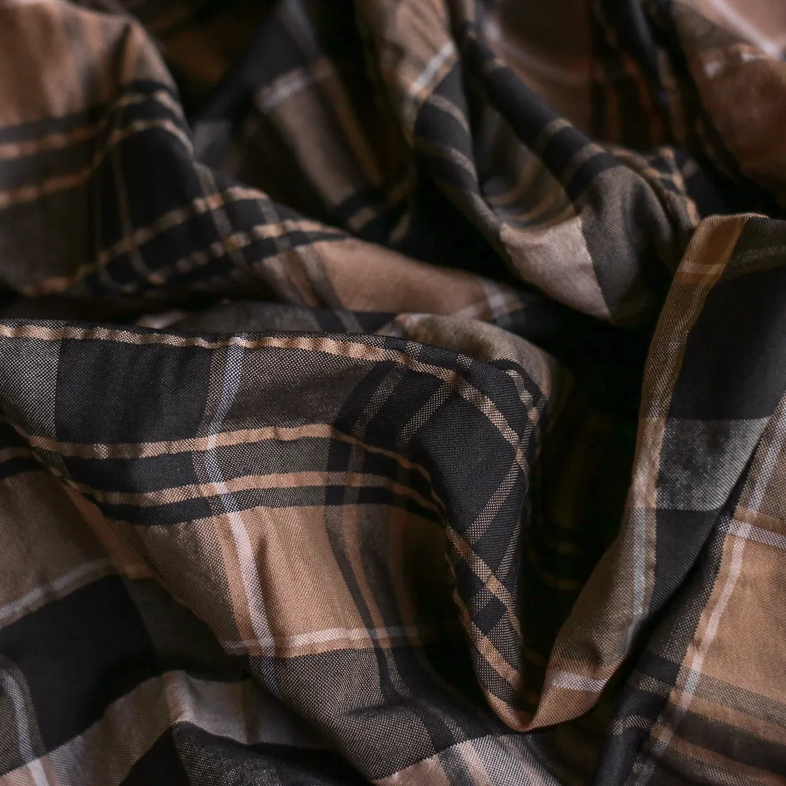 Plaid Seersucker Tan/Black