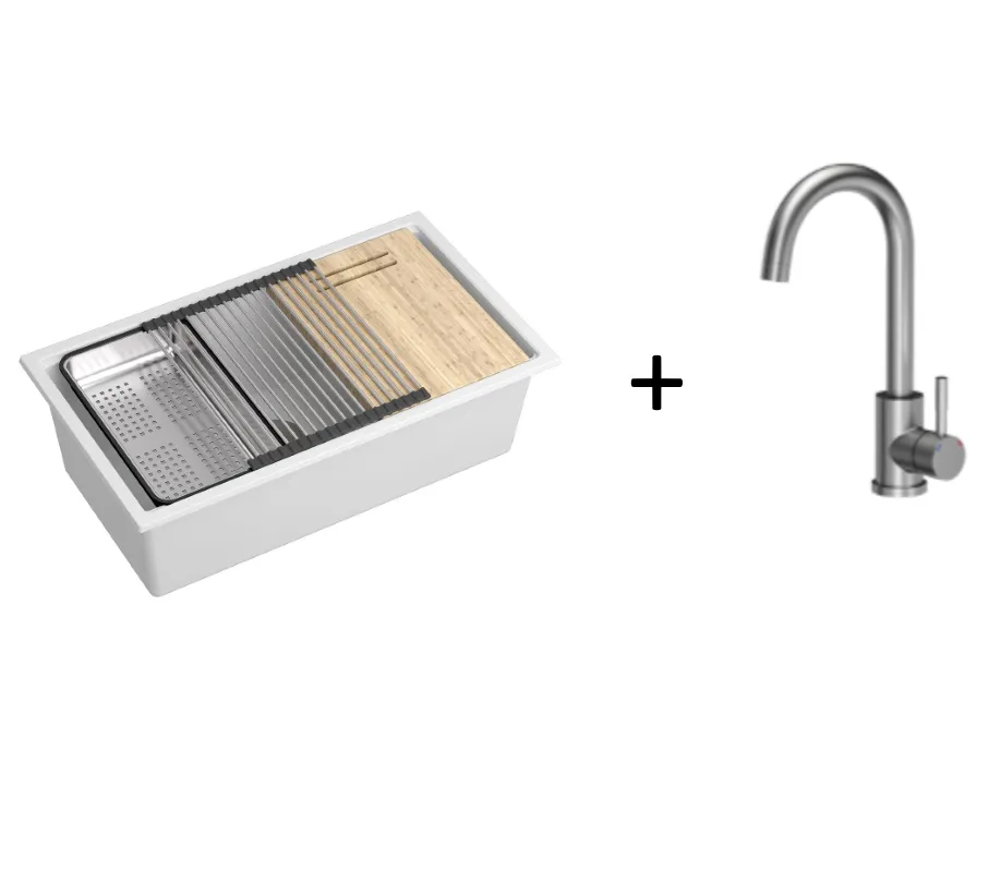 Quadron Logan 120 White, topmount or undermount sink