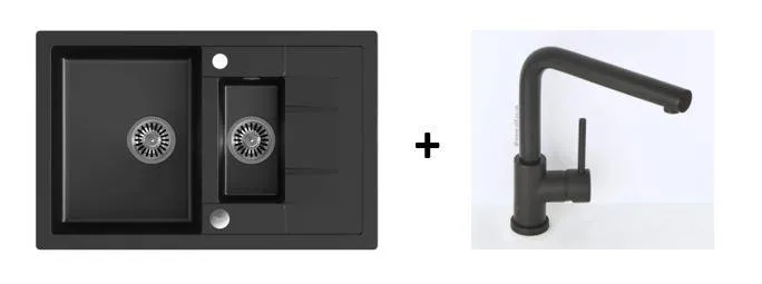 Quadron Morgan 156 Pure Black kitchen sink, Mix and Match