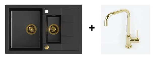 Quadron Morgan 156 Pure Black kitchen sink, Mix and Match