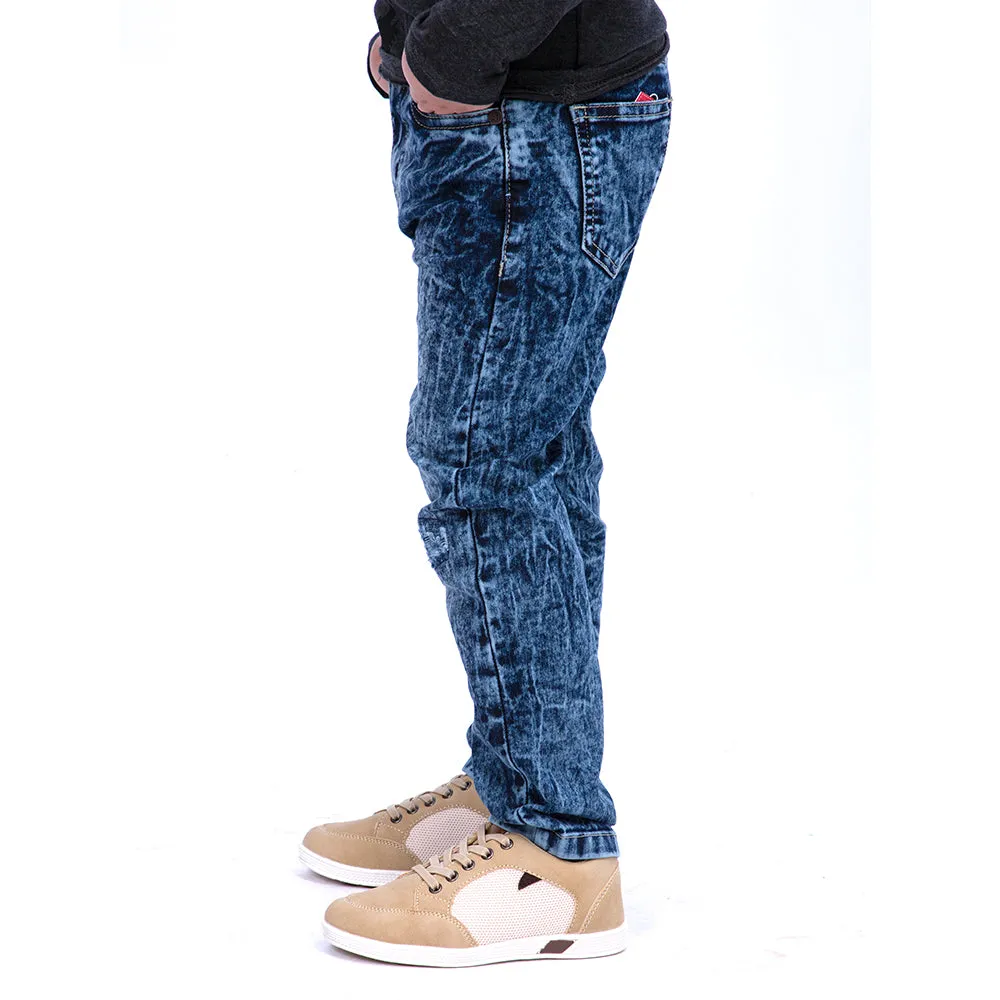 Random Denim Pant For Boys - Mid Blue