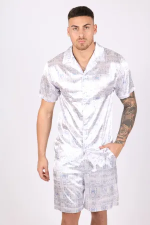 Retro Aztec Pastel Satin Shirt