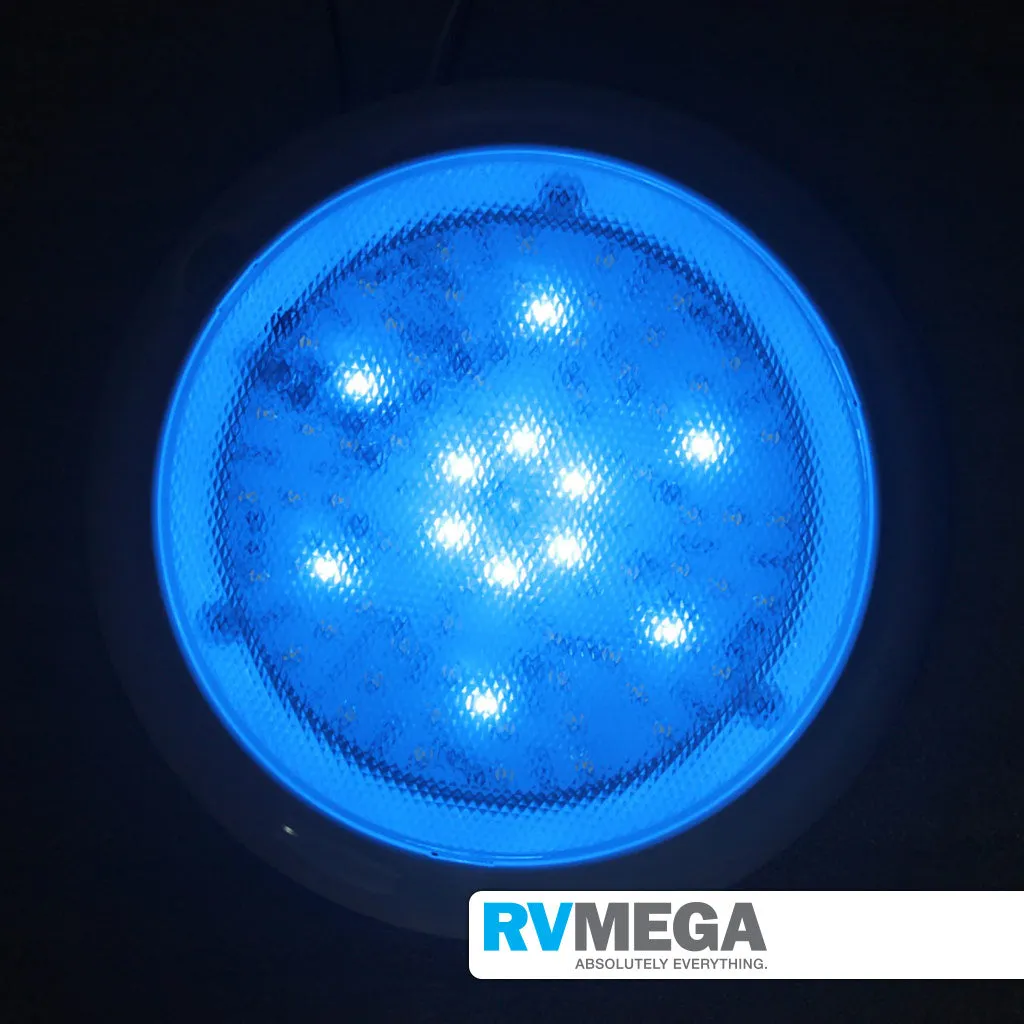 Round White Interior Light 84 LED Warm White  12 Blue