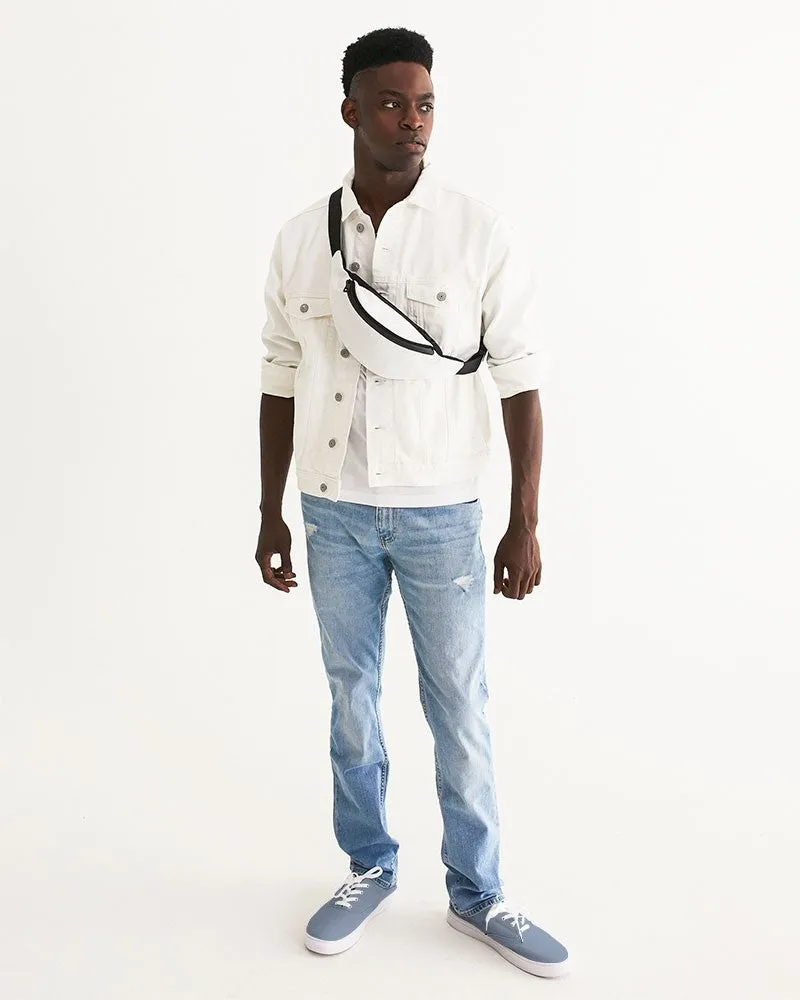 Shaded Pale Pastel Blue Gray Canvas Sneakers | Men's | C30M15Y0K30