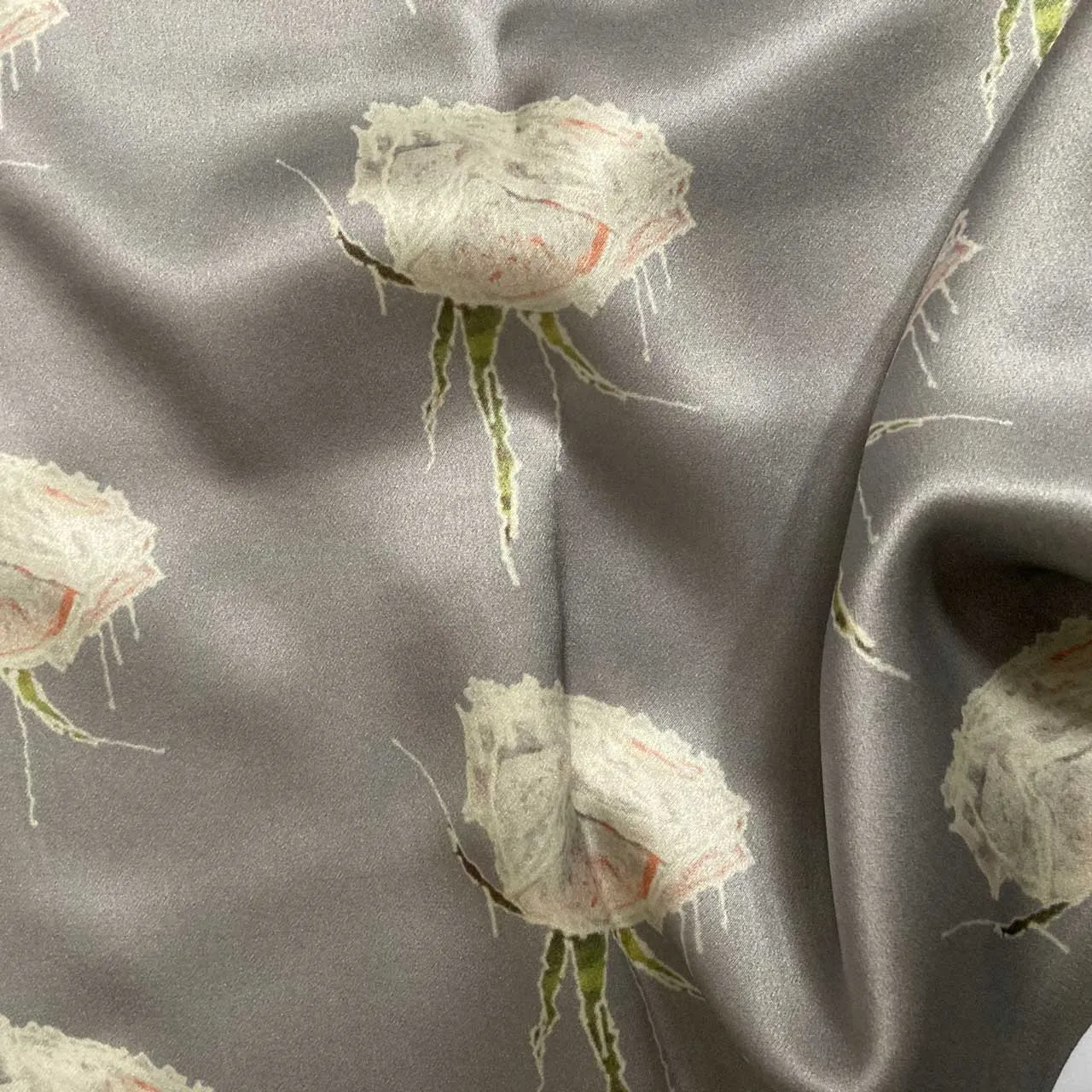 Silk Pillowcase - Lavender With White Roses