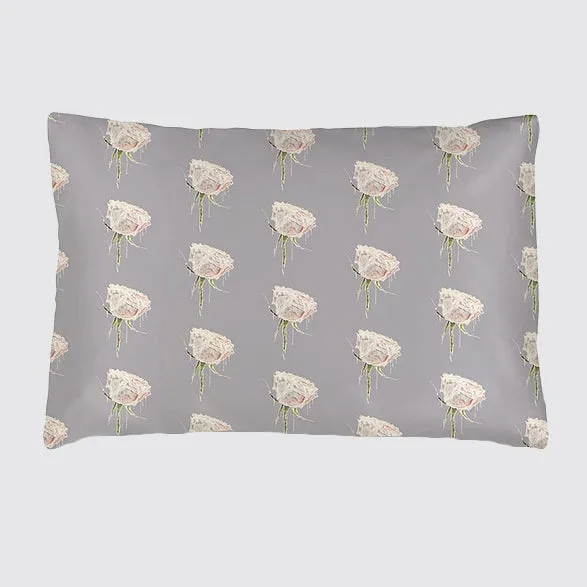 Silk Pillowcase - Lavender With White Roses