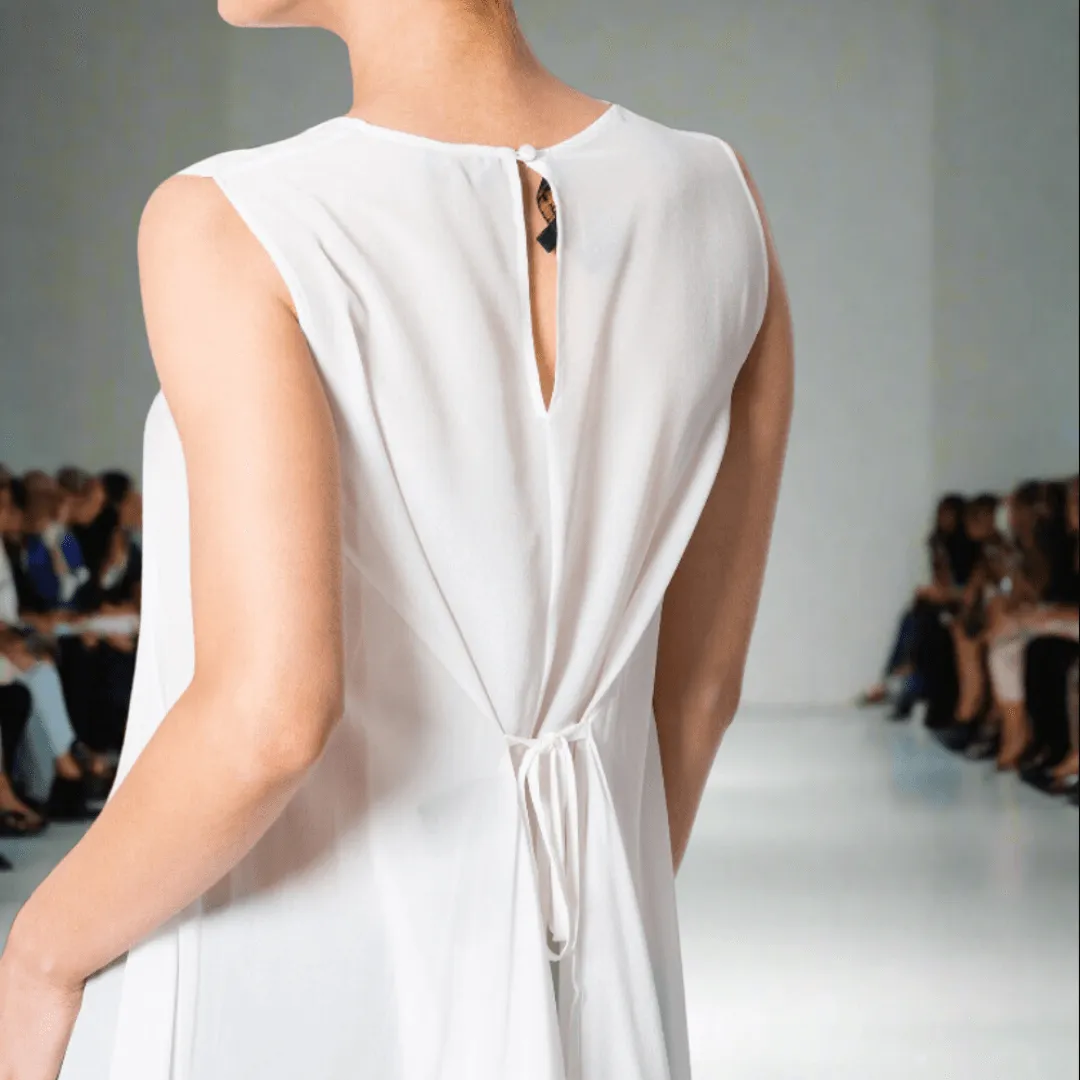 Silk Top With Draping Batwing Sides