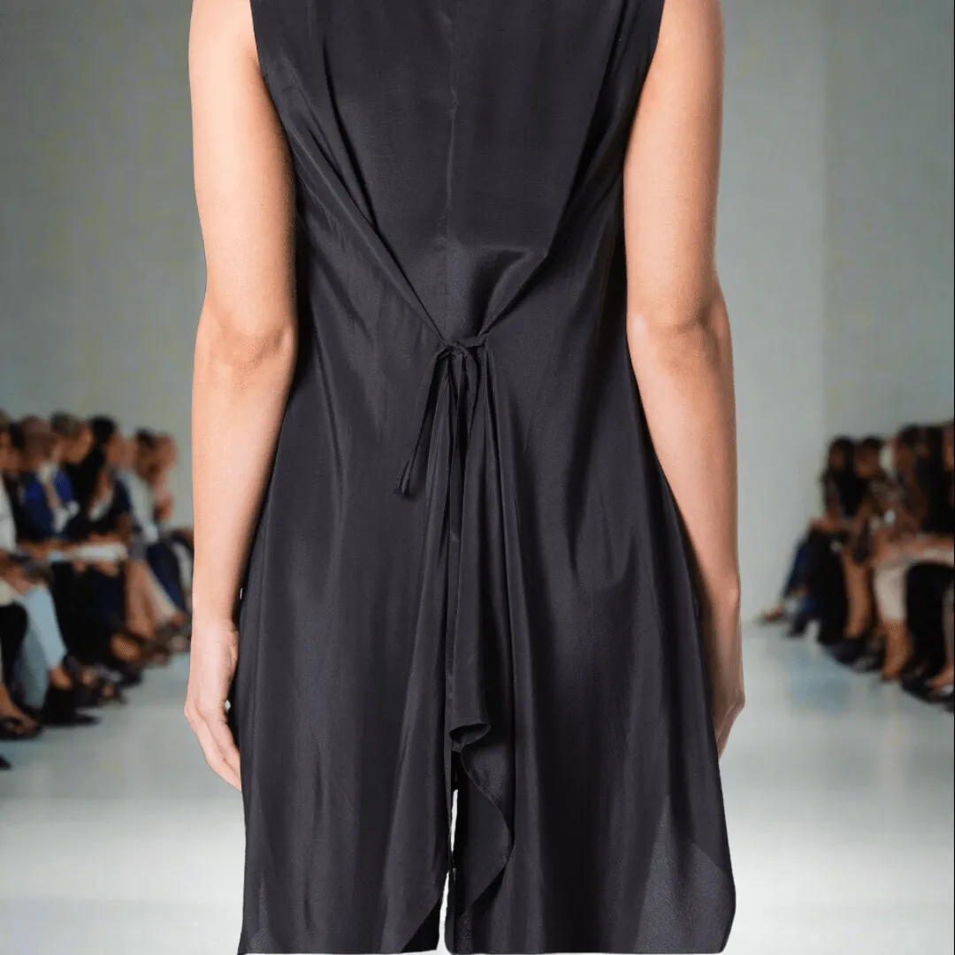Silk Top With Draping Batwing Sides