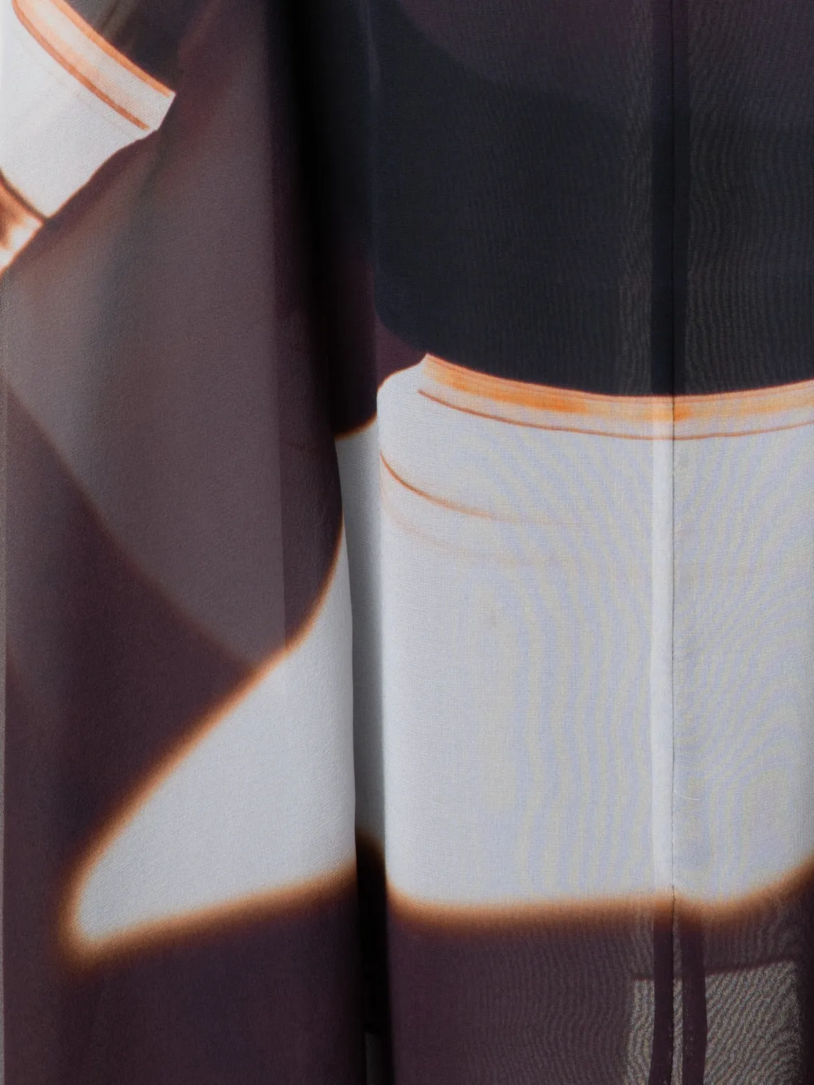 Sleeveless Caftan Dress in Silk Georgette with Mocca Loop Print