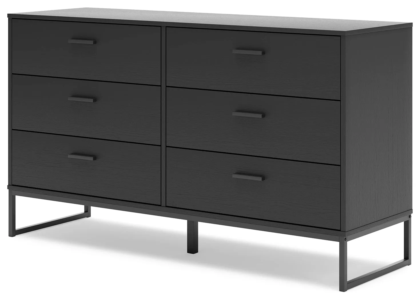 Socalle Full Panel Platform Bed with Dresser in Black