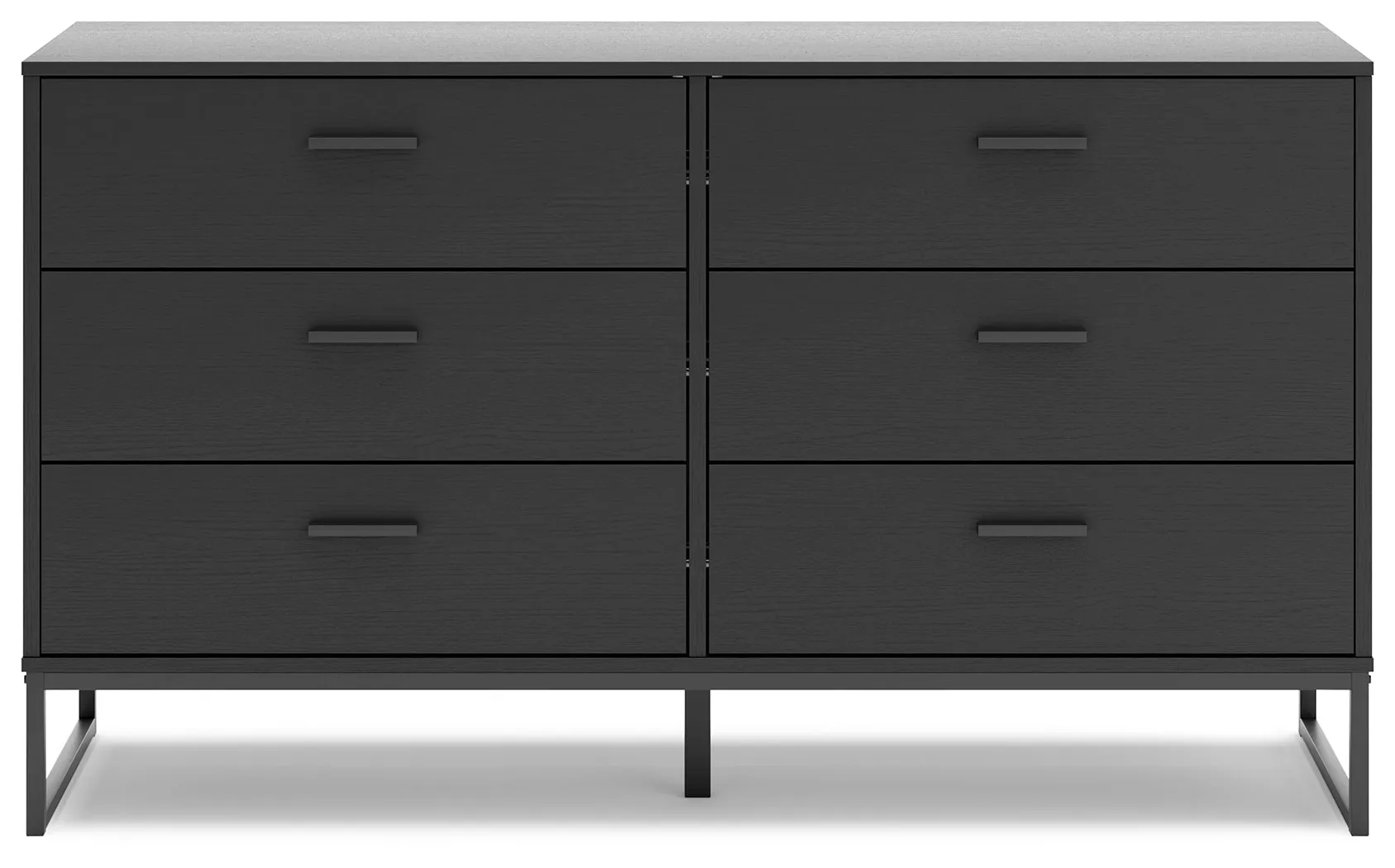 Socalle Full Panel Platform Bed with Dresser in Black