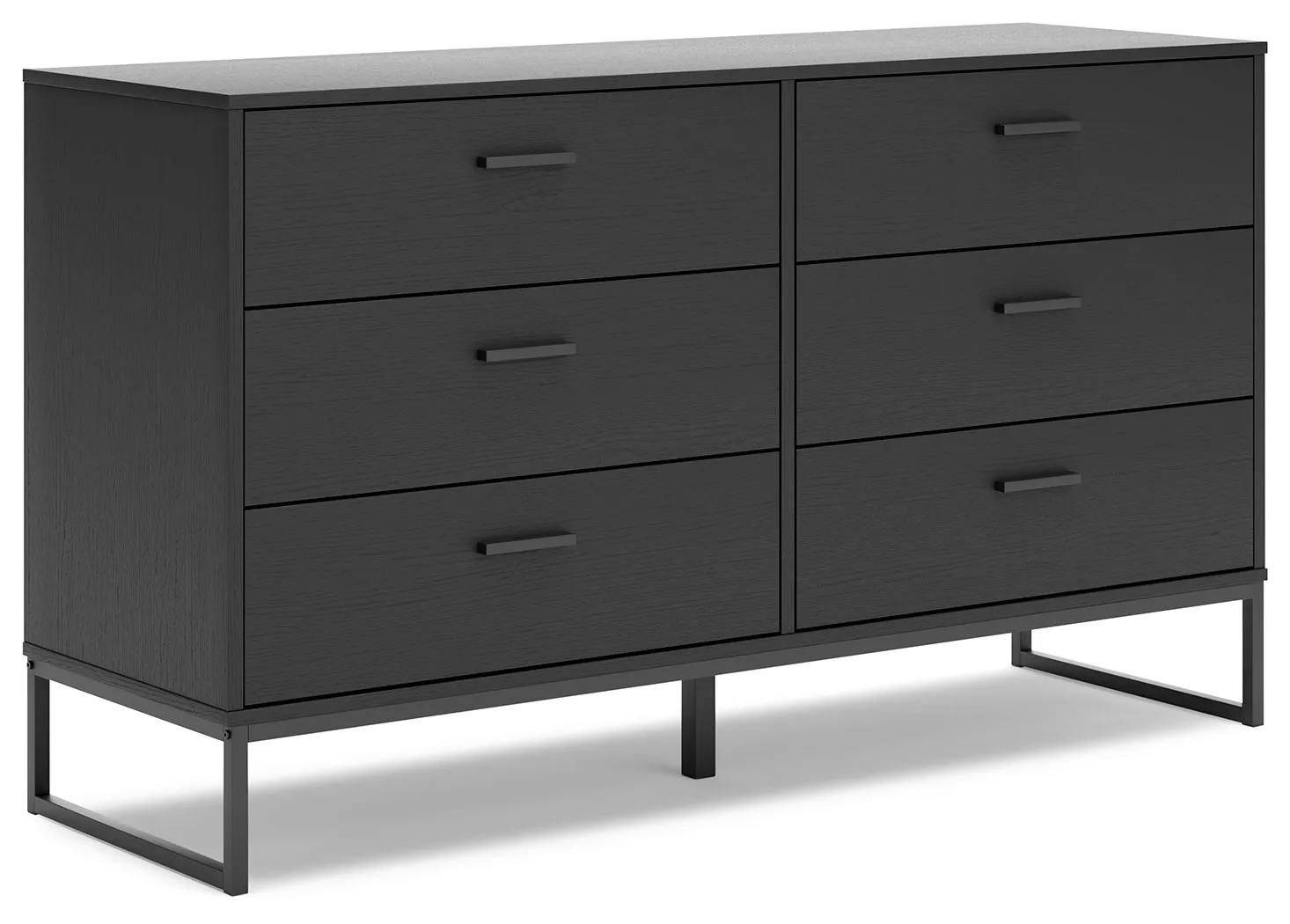 Socalle Full Panel Platform Bed with Dresser in Black
