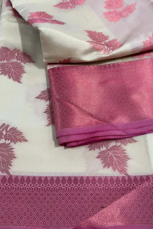 Soft and Elegant Pastel Banarasi Silk Saree