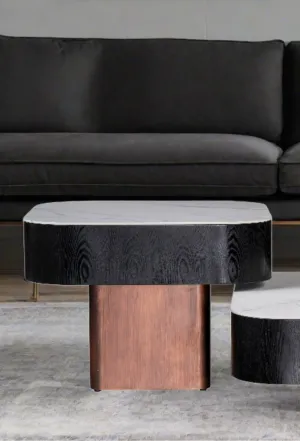 Styles Ceramic Top End Side Table  with Storage