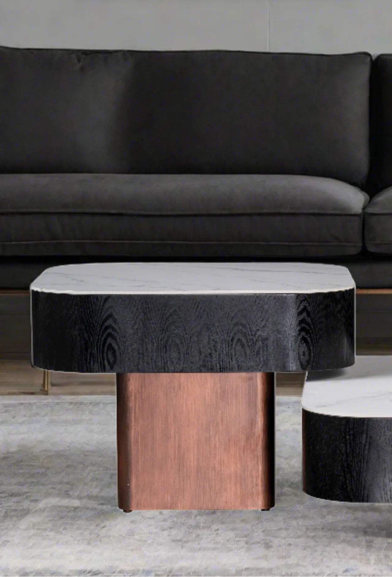 Styles Ceramic Top End Side Table  with Storage
