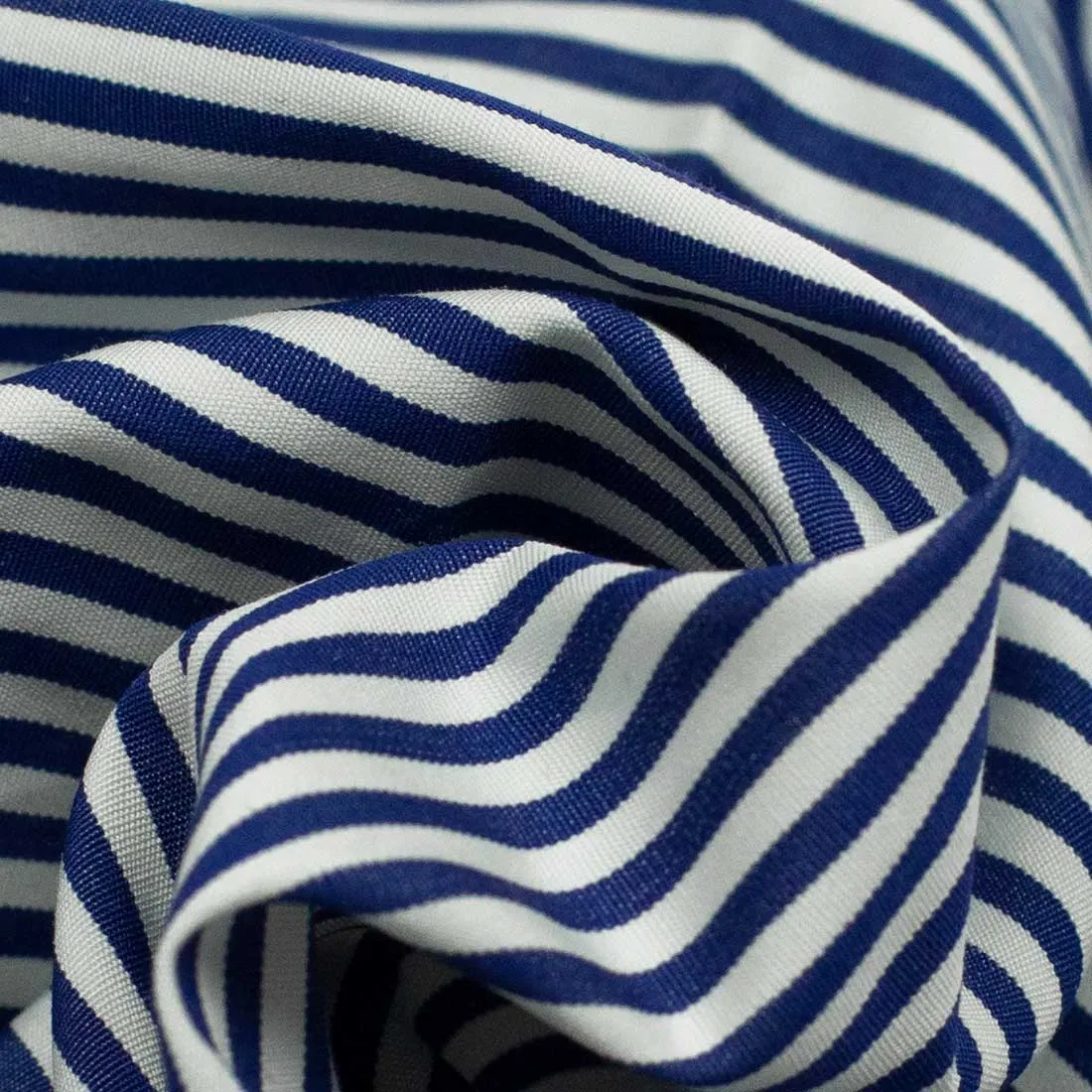 T. Mason navy stripe cotton poplin shirt, spread collar (restock)