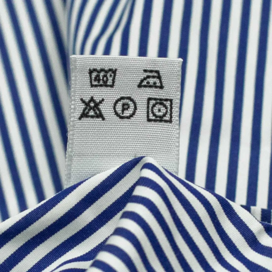 T. Mason navy stripe cotton poplin shirt, spread collar (restock)