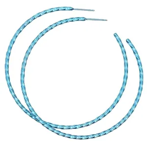 Ti2 Titanium Medium Twisted Hoop Earrings - Light Blue