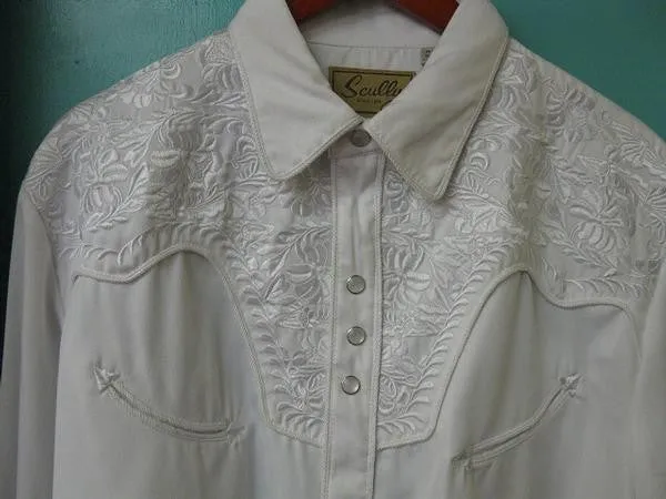 Women's Vintage Western Shirt Collection: Scully Gunfighter White