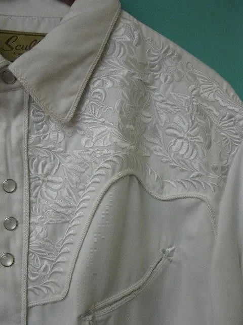 Women's Vintage Western Shirt Collection: Scully Gunfighter White