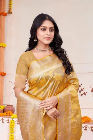 Yellow Premium Silk Saree